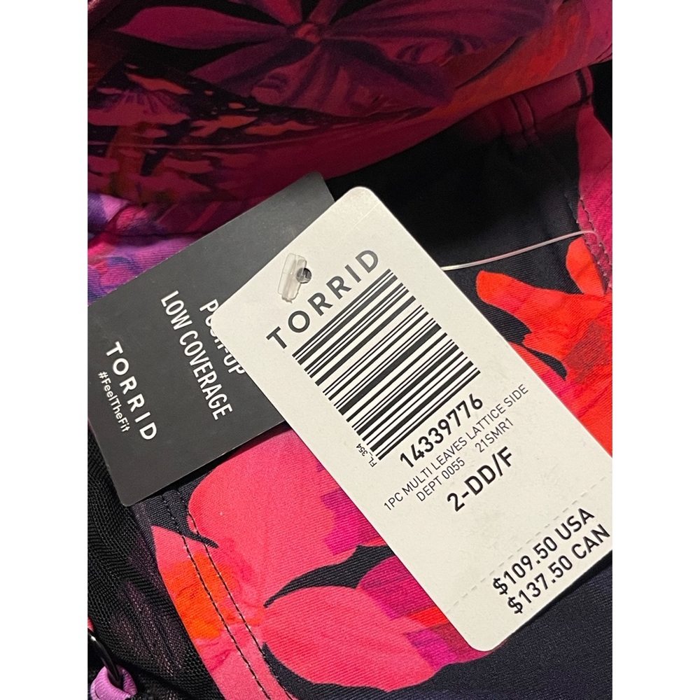 Torrid Underwire Tropical Floral One-Piece Swimsuit NWT SZ 1 and 2 - Picture 10 of 15